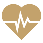 A heart with a heartbeat frequency on it.